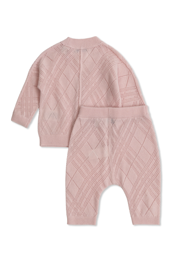 Burberry Kids Cashmere baby set: cardigan and pants