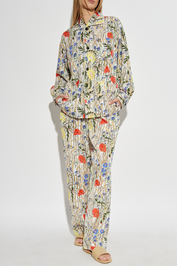Bottega Veneta Zweiteiliger Pyjama mit Blumenmuster