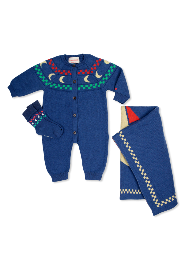 Bobo Choses Set: blanket, onesie, and socks