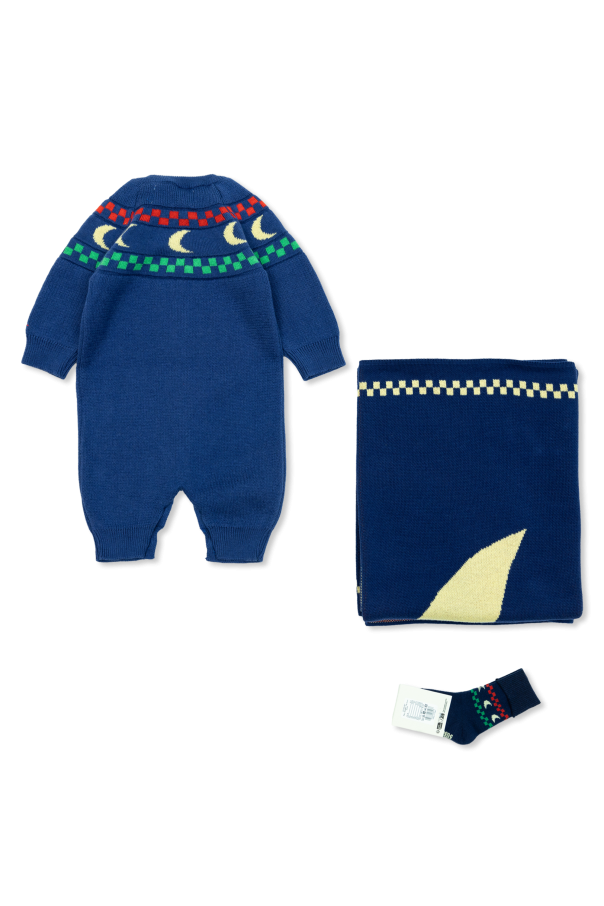 Bobo Choses Set: blanket, onesie, and socks