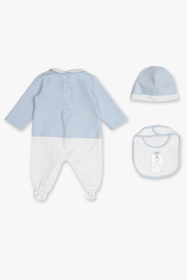 Fendi Kids Babygrow, hat & bib set