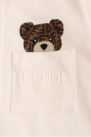 Fendi Kids Set: baby romper, hat, and bib