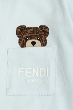 Fendi Kids Set: baby onesie, hat, and bib