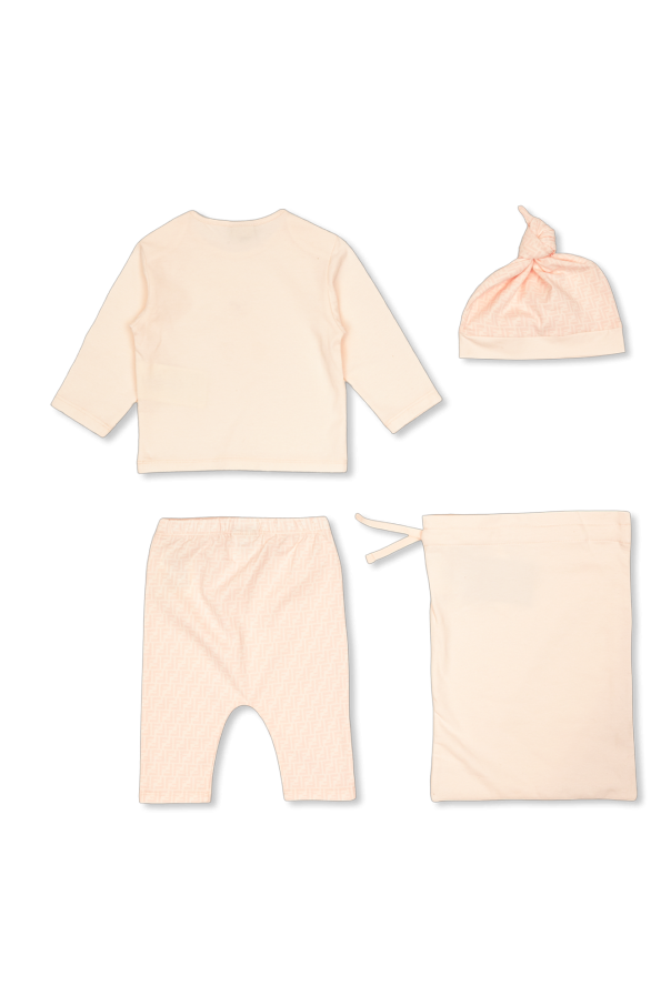 Fendi Kids Set: cap, long-sleeved t-shirt and trousers