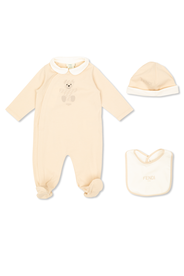 Set: bodysuit, cap and bib od Fendi Kids