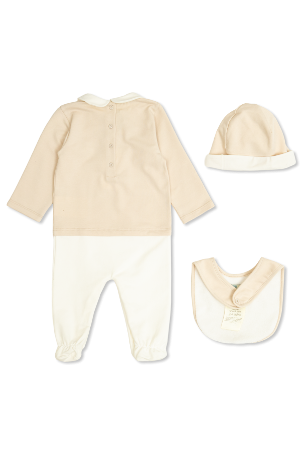 Fendi Kids Set: bodysuit, cap and bib