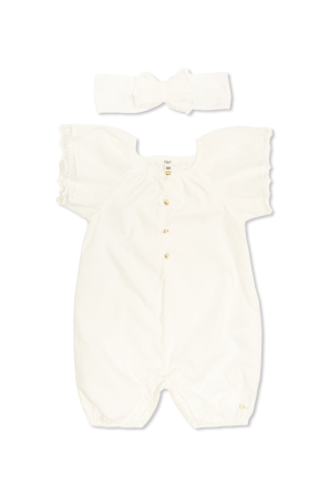 Conjunto: pijama enterizo para bebé, diadema