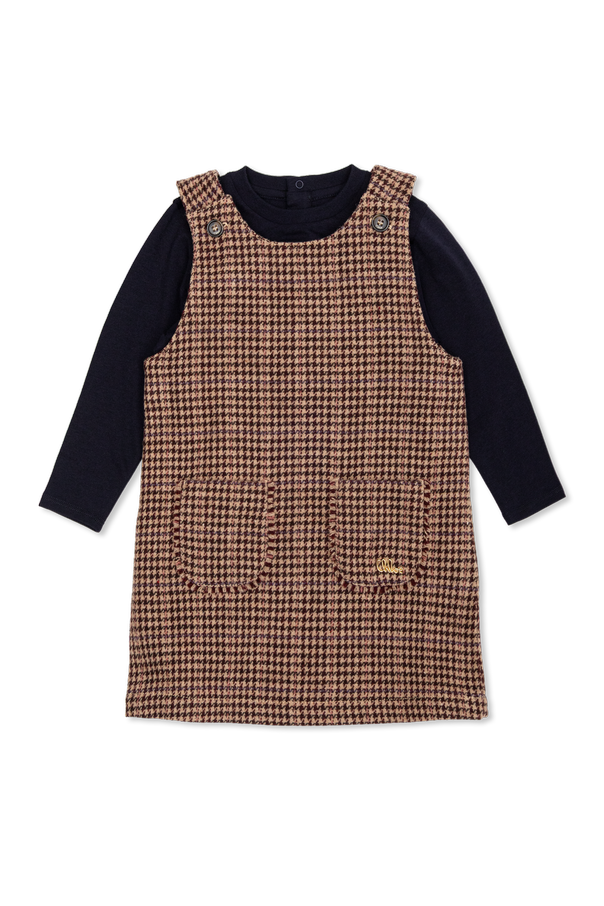 Set: Wool Dress and Long-Sleeved Top od Chloé Kids