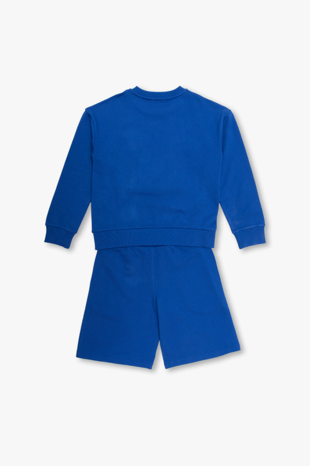 Moncler Enfant Eleventy stripe-detail zipped hoodie Blue