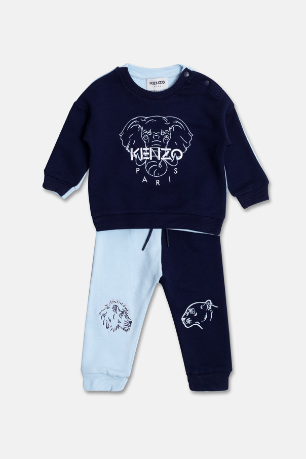 Kenzo Kids Kiton hooded check-print shirt