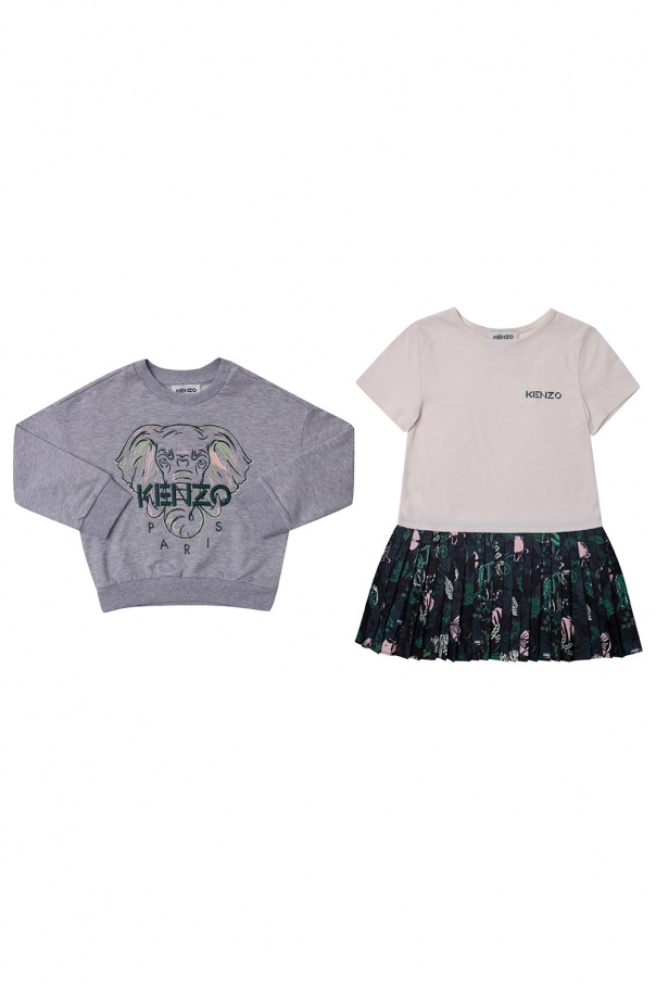 Kenzo Kids Sweatshirt & pleated dress set