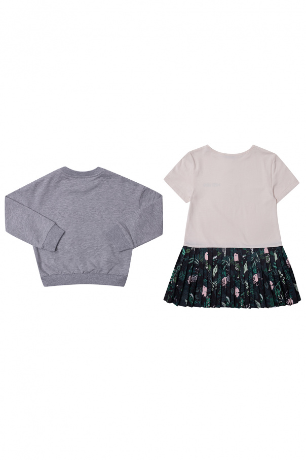 Kenzo Kids Sweatshirt & pleated dress set