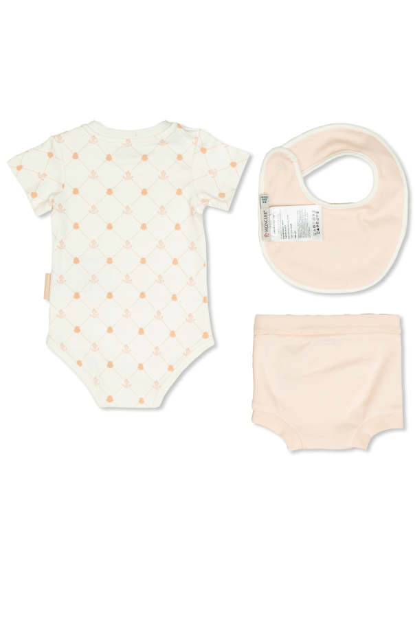 Moncler Enfant Set: Body, Strampler und Lätzchen