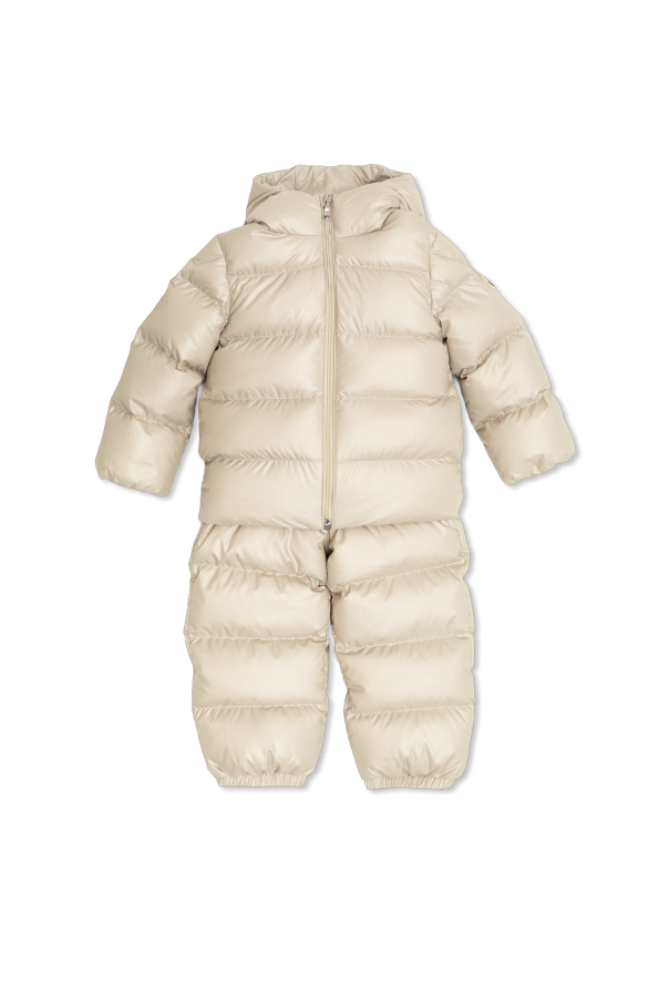 Down set: jacket and suspenders pants od Moncler Enfant