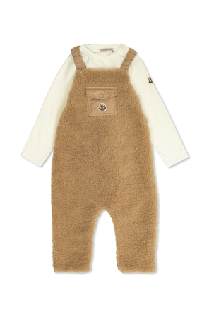 Set: top and faux fur trousers with braces