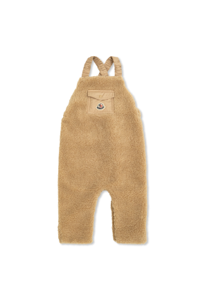 Moncler Enfant Komplett: Top und Fellhose mit Hosenträgern