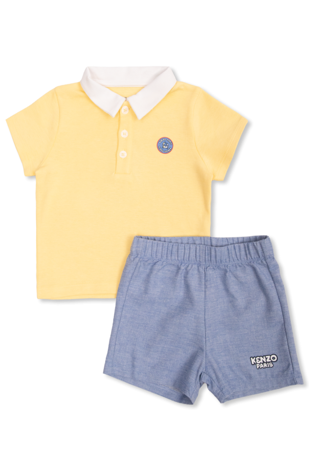 Kenzo Kids Blue polo shirt & shorts set