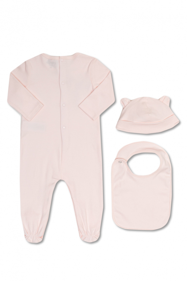 Kenzo Kids Romper, beanie and bib set