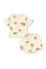 Long Sleeve Viscose Floral boxy-shoulder shirt And Short Set
