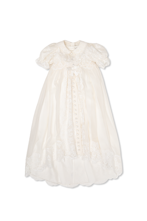 Silk dress with puff sleeves od Dolce & Gabbana Kids