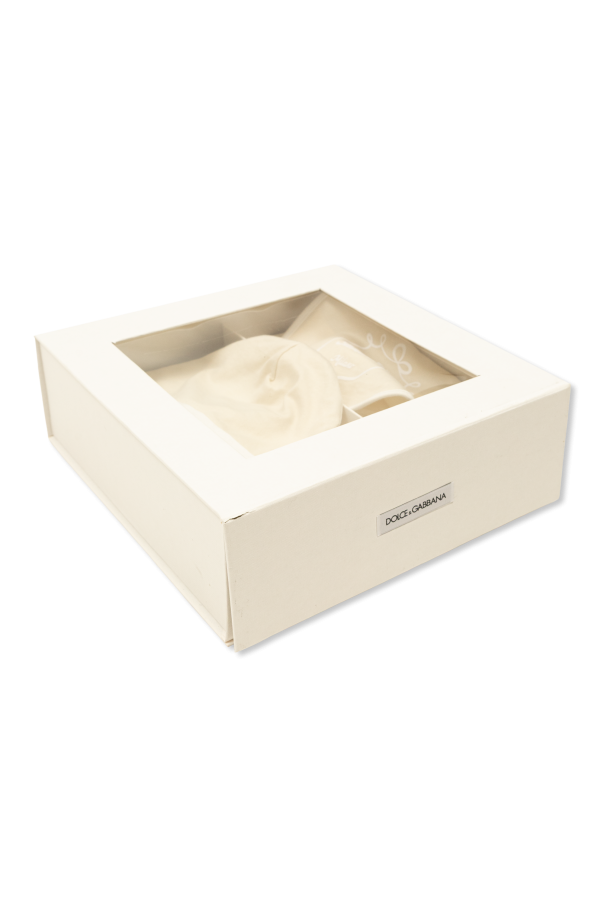 Dolce & Gabbana Kids Set de bebé: enterizo, gorro y babero