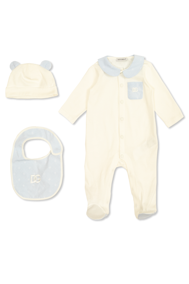 Set: onesie, hat and bib, zdjęcie 1 Set: onesie, hat and bib od Dolce & Gabbana Kids