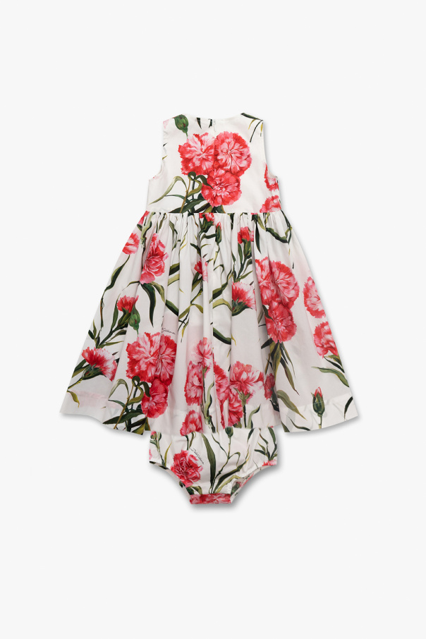 Dolce & Gabbana logo patch cotton cargo pants Kids Floral dress