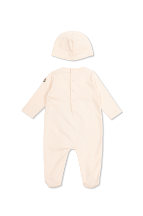 Moncler Enfant Set: baby sleepsuit, hat