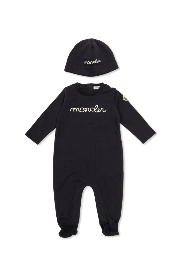 Moncler Enfant Baby sleepsuit set, hat