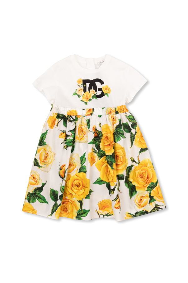 Dress with floral motif od Dolce & Gabbana Kids