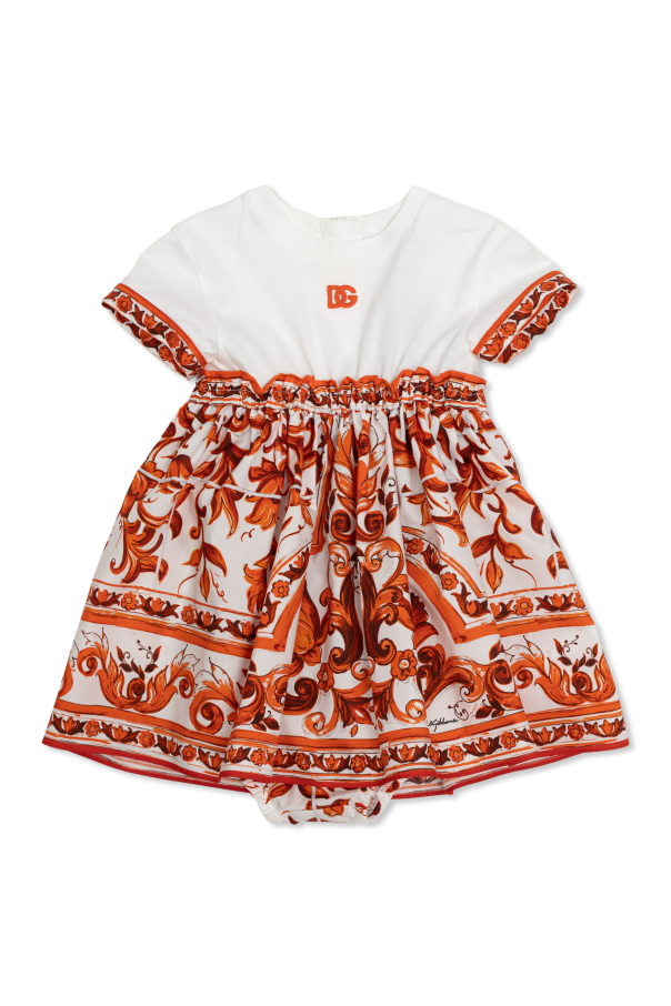 Dress with floral motif od Dolce & Gabbana Kids