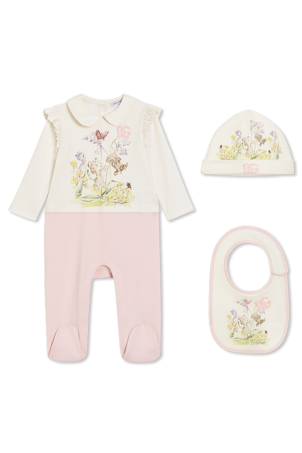 Set: sleepsuit, hat, bib od Dolce & Gabbana Kids