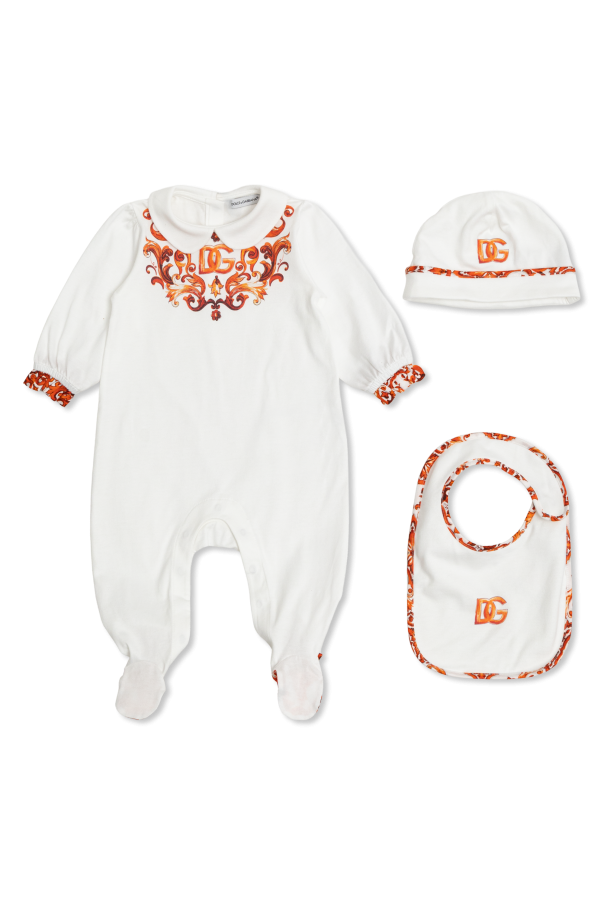 Dolce & Gabbana Kids Infant sleepsuit set, cap, bib