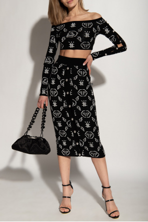 Patterned crop top & skirt od Philipp Plein