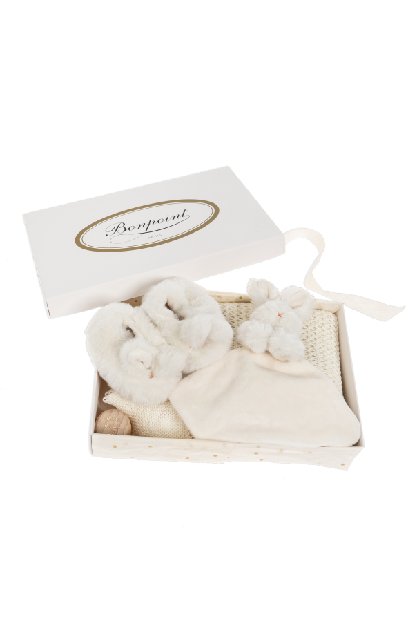 Set: blanket, shoes, container, and toy od Bonpoint 