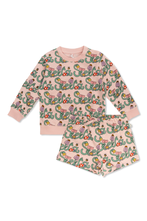 Wzorzysty komplet: bluza i spodenki