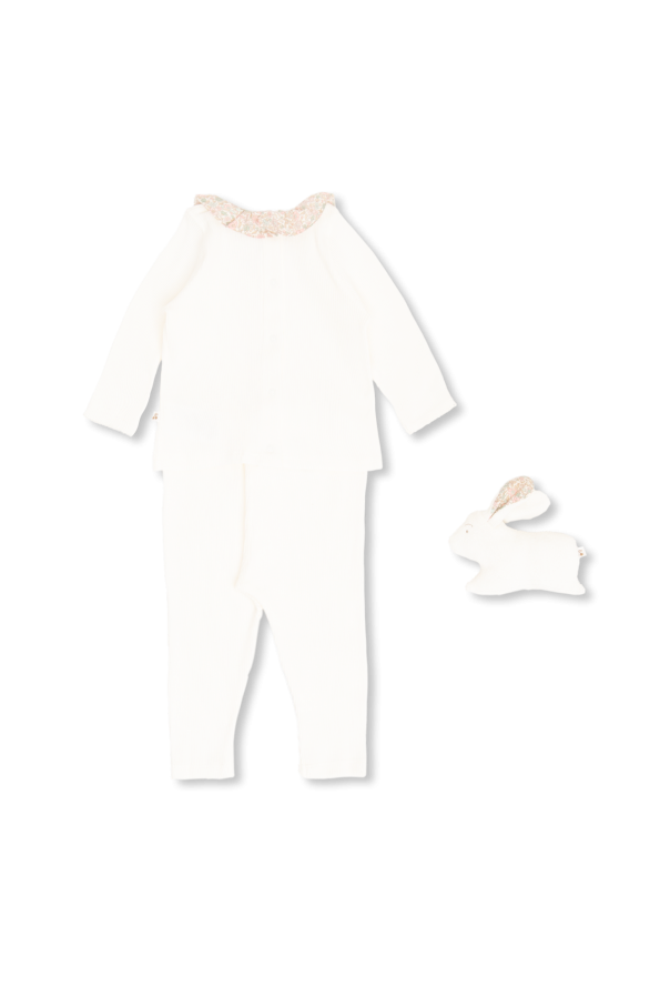 Bonpoint  ‘Daisy’ baby set: top, leggings & stuffed toy