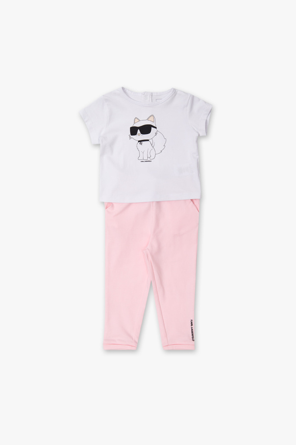 Karl Lagerfeld Kids Zestaw: t-shirt i spodnie