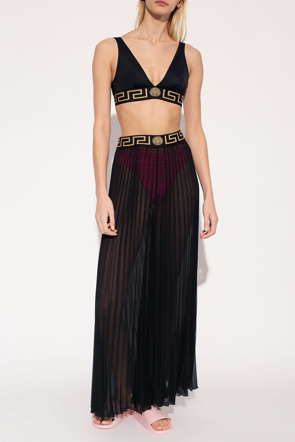 Versace Pleated pareo trousers