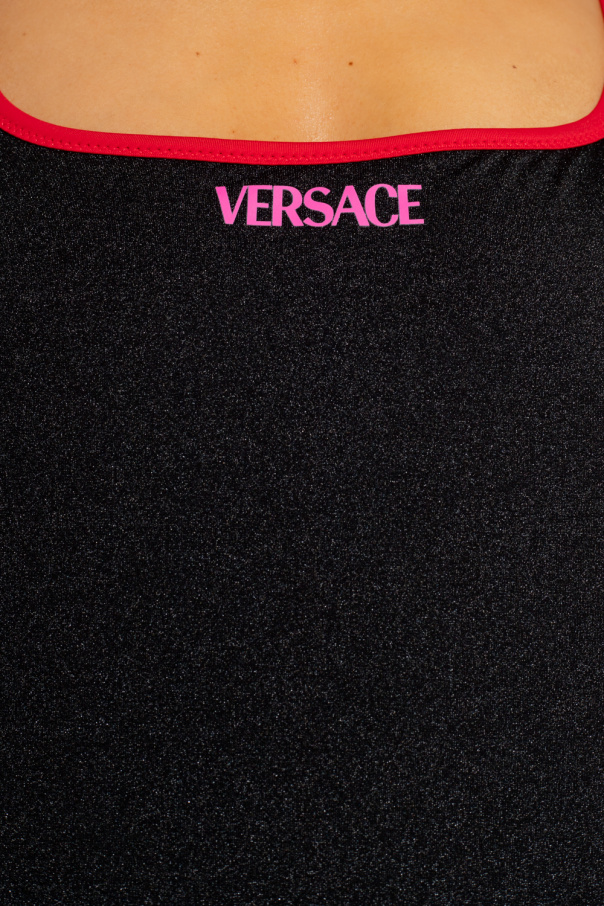 Versace Moncler Enfant logo-patch corduroy padded jacket