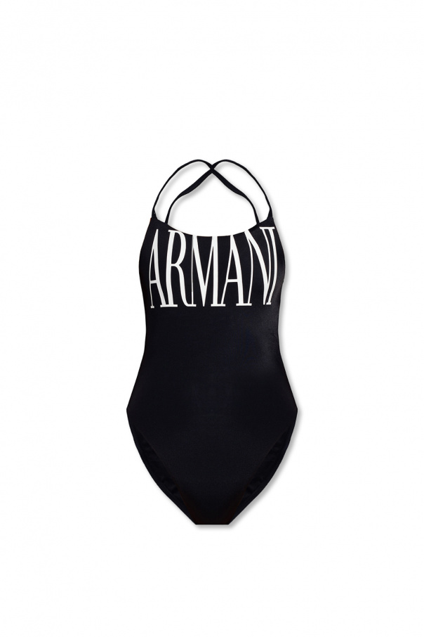 Emporio armani embossed-logo Jednoczęściowy kostium kąpielowy