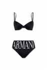 Emporio Armani stripe-detail roll-neck jumper Grün