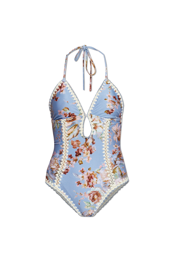 One-piece swimsuit with floral motif od Zimmermann