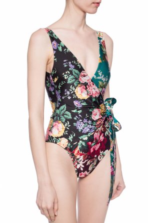 One-piece swimsuit with floral motif od Zimmermann