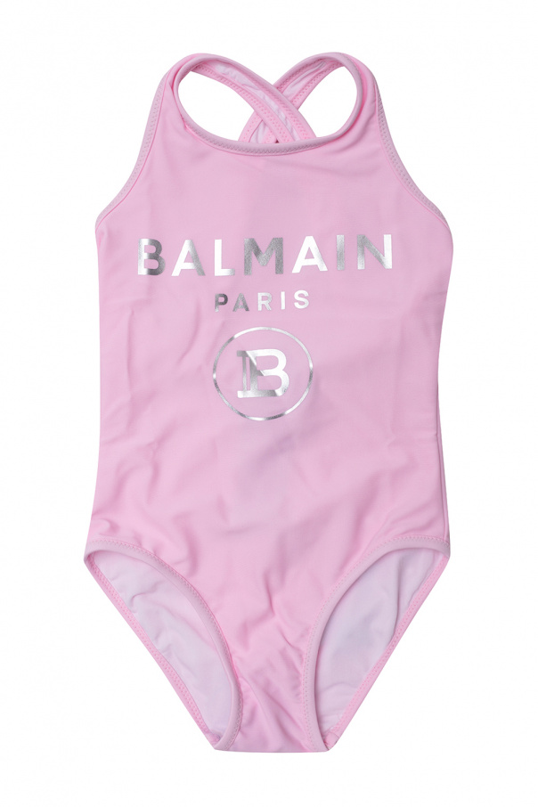 balmain monogram Kids One-piece swimsuit