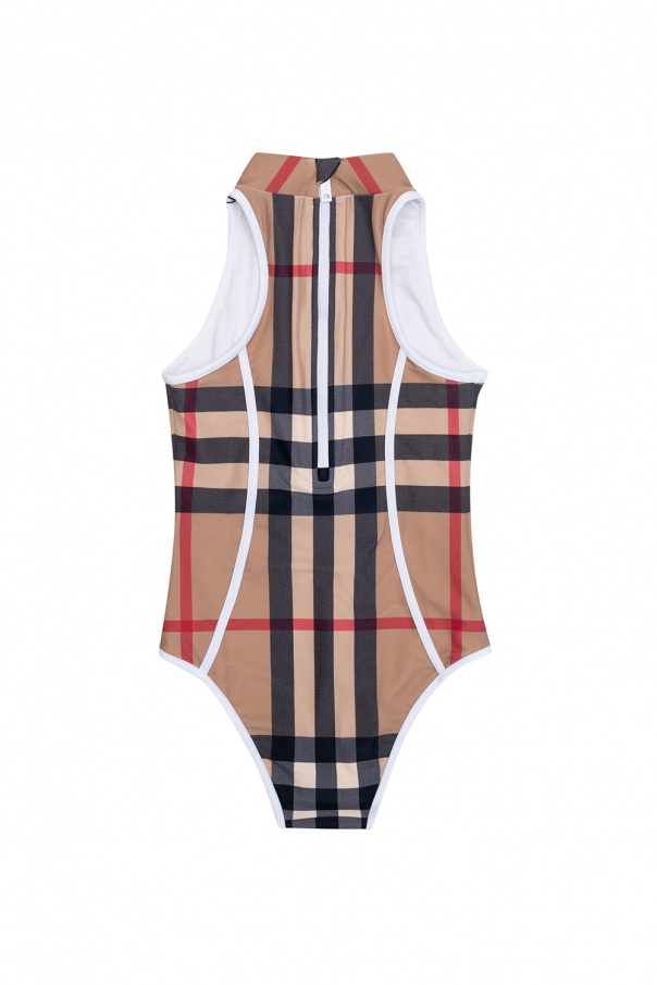 Burberry Kids Burberry Brown Cashmere Classic Check Scarf