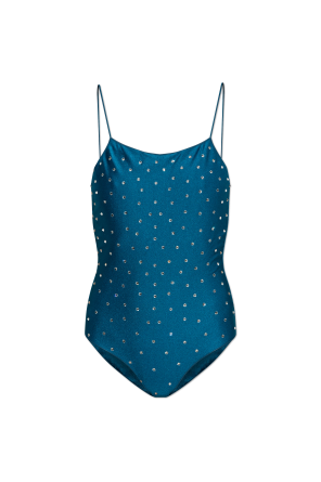 One-piece swimsuit with crystals