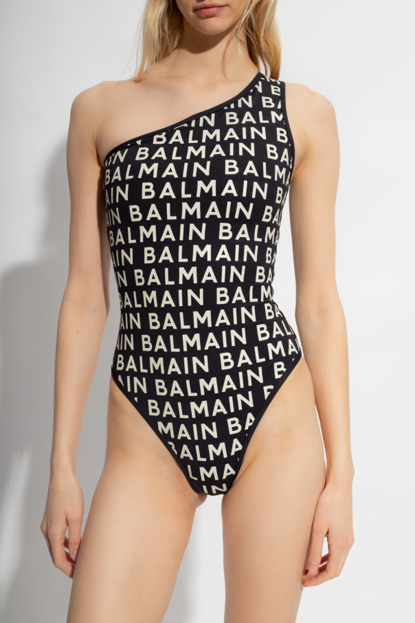 Balmain amp One-shoulder swimsuit