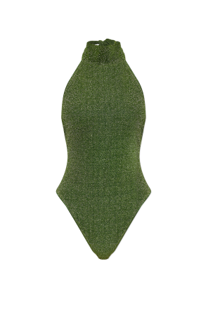 One-piece swimsuit with lurex thread