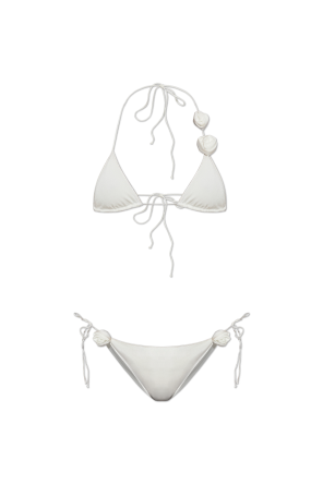 Two-piece swimsuit with appliqués